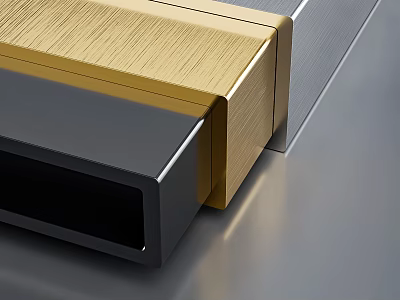 Brushed Brass And Metal Geometric Joint Structure With Sleek Modern Design Elements 3d model