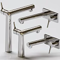 Modern Chrome Finish Metal Faucets In Various Wall Mounted And Freestanding Styles