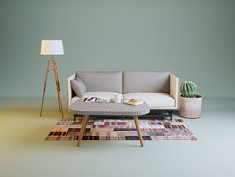 Modern double sofa 3d model