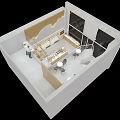 Modern Dessert Shop Interior Design With Glass Facade Spiral Staircase And Wooden Display Cases