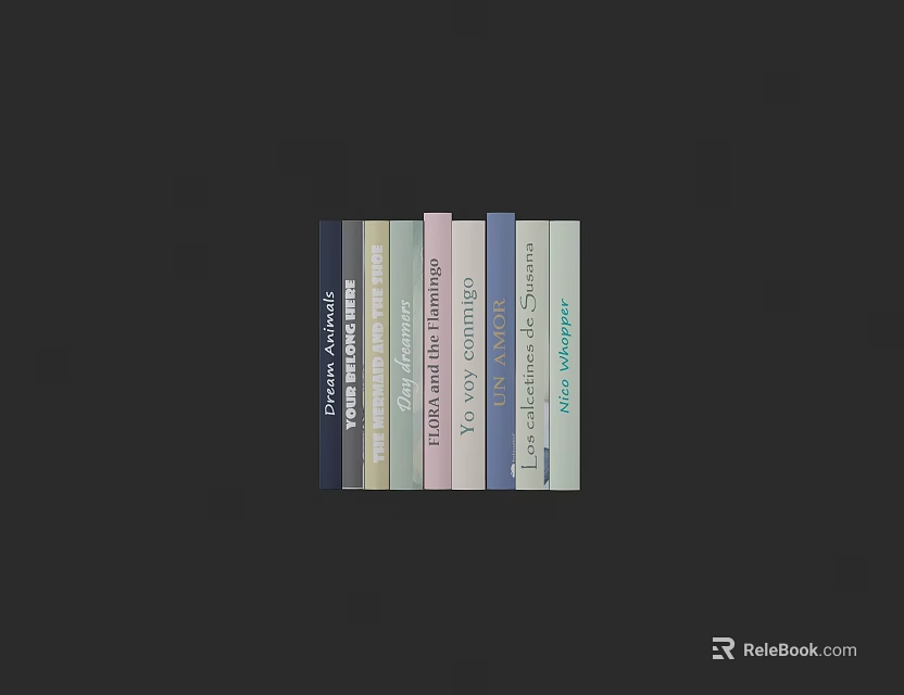 Colorful Assorted Books Arranged On Shelf For Home Library Reading Collection 3d model 