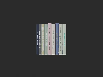 Colorful Assorted Books Arranged On Shelf For Home Library Reading Collection 3d model