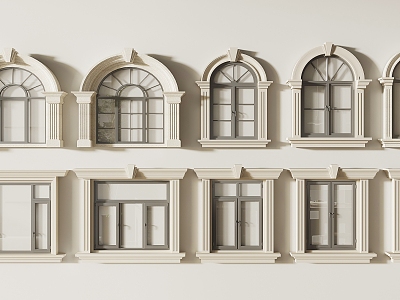 European-style window glass casement window 3d model