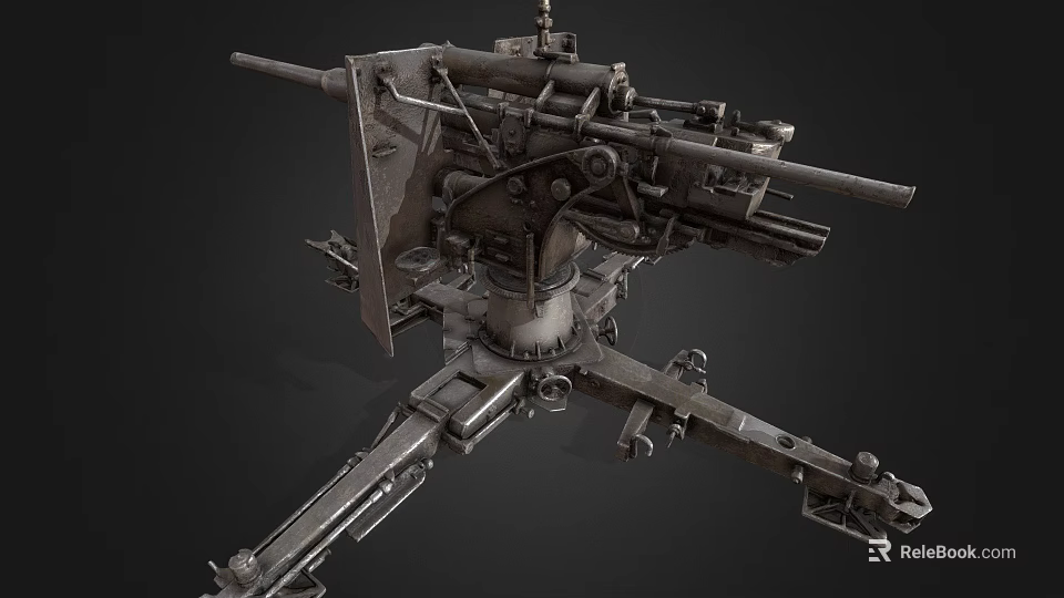 Vintage Military Weapon Featuring Mechanical Structure And Detailed Metal Components 3d model 