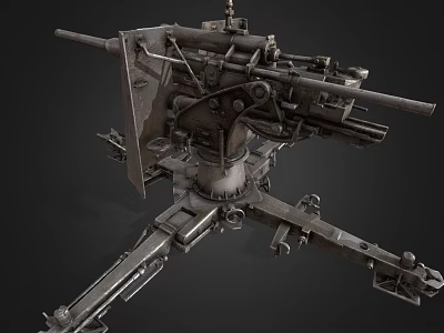 Vintage Military Weapon Featuring Mechanical Structure And Detailed Metal Components 3d model