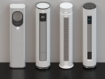 Four Vertical Air Conditioners With Distinct Air Outlets 3d model