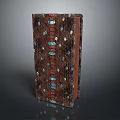 Elegant Vintage Style Handcrafted Brown Leather Notebook With Blue White Decorative Accents