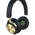 Premium Black And Gold Headphones With Leather Headband Round Earpads And Comfortable Design