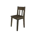 Rustic Vintage Wooden Lounge Chair With Slatted Backrest And Distressed Wood Finish
