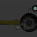 Detailed Yellow Military Rocket Launcher Weapon With Scope And Metal Structure