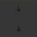 Twin Machine Gun Weapon With Tripod Stand Red Silver Components And Drum Magazine