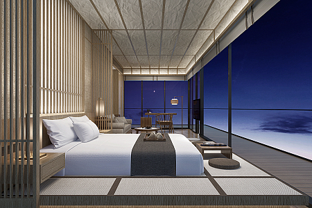 New Chinese Room Tatami Hotel Room 3d model