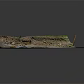 Detailed Terrain Model Showcasing Natural Rocks Vegetation Soil Layers And Water