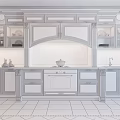 Classic Kitchen Cabinets With Glass Doors Marble Countertop And Traditional Interior