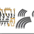 Assorted Industrial Machine Parts Collection Featuring Pipes Elbows Brackets And Connectors