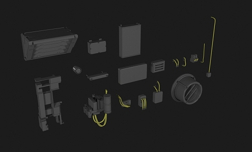 sci-fi panel tech wall sci-fi gate mechanical wall space door space panel 3d model