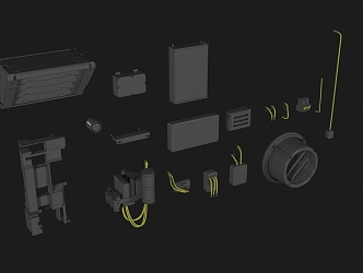 sci-fi panel tech wall sci-fi gate mechanical wall space door space panel 3d model