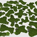 Detailed Green Terrain Featuring Lush Green Blocks Small Plants And Gray Stones