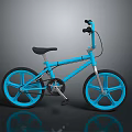 Blue Kids Bicycle With Black Seat Blue Frame And Blue Wheels