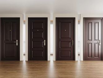 Modern security door entry door single door finger wire door lock 3d model