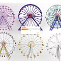 Colorful Ferris Wheels Amusement Rides With Various Designs And Different Styles