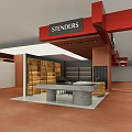 STENDERS Modern Retail Counter Interior Design With Red Signage And Display Shelves