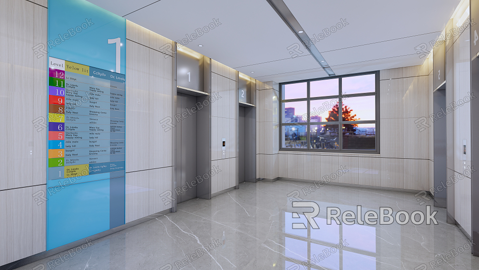 modern elevator hall model