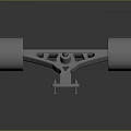 Mechanical Support Structure With Two Wheels And Base On Gray Background 3d model