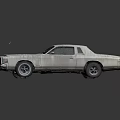 White Vintage Classic Two Door Sedan Car With Dust Covered Exterior
