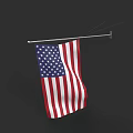 Indoor Wall Decoration With American Flag Mounted On Metal Bracket