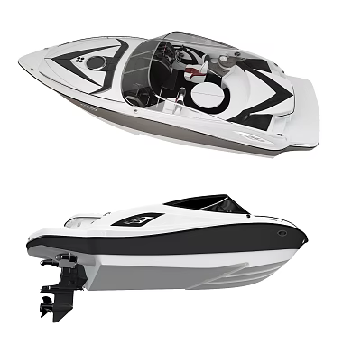 Modern Yacht Exterior Design With Sleek Lines And Colors 3d model