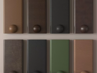 Modern Decorative Components With Various Colors Leather Texture And Round Knob Design 3d model