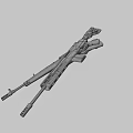 Various Types of Tactical Rifles with Wooden Stocks and Black Metal Components