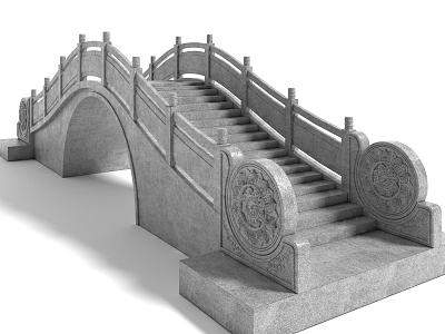 Chinese Style Stone Arch Bridge Stone Bridge Arch Bridge Style Architecture 3d model