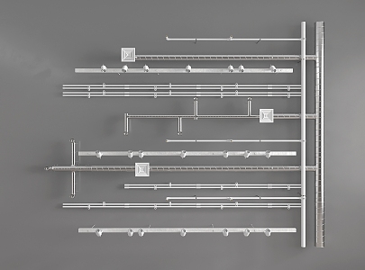 ceiling pipe ventilation pipe fire pipe central air conditioning pipe industrial pipe 3d model