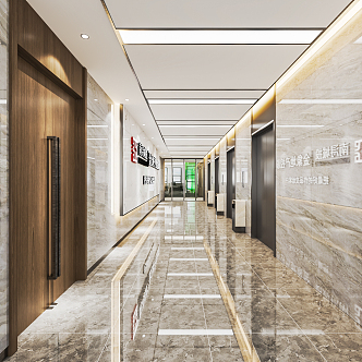 Modern elevator hall company aisle corridor display area aisle display office aisle enterprise corridor office building corridor 3d model