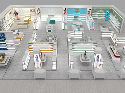 Modern Clothing Store Interior With Display Racks Lighting And Retail Layout 3d model