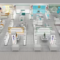 Modern Clothing Store Interior With Display Racks Lighting And Retail Layout 3d model