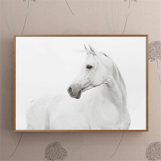 Modern animal painting gray study animal horse decorative painting 3d model