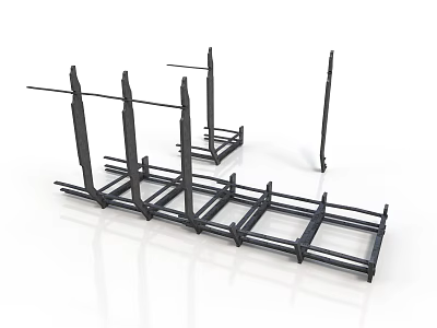 Black Metal Frame Equipment For Industrial Structural Support And Stability 3d model