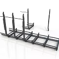 Black Metal Frame Equipment For Industrial Structural Support And Stability