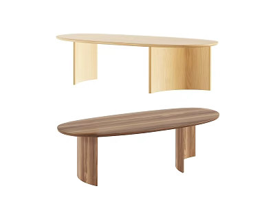 Nordic Dining Table Elegant Simple Solid Wood 3d model