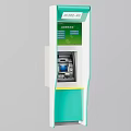 Public Facility Self Service Kiosk With White And Green Design For Public Services