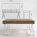 Modern Wooden Desk With Drawers And Sleek Metal Legs Design
