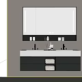 Modern Bathroom Vanity Set With Double Sinks Illuminated Mirror Storage Cabinets And Towels