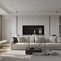 Modern Living Dining Room Interior Design With Sofa Coffee Table TV Cabinet And Area Rug