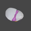 Cartoon Duck Game Character With White Head Purple Bow And Large Blue Eyes