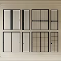 Various Styles Of French Doors On White Background With Decorative Borders