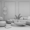Modern Sofa Coffee Table Combination Luxury Arc Sofa Coffee Table Combination 3d model
