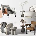 Modern Casual Sofa Combination Single Sofa 3d model